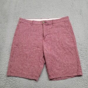 Old Navy Shorts Mens 34 Red Linen Blend Ultimate Slim Built In Flex Chino Casual